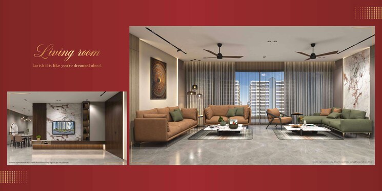 Living Room, vesu 3 Bedroom 2600 Sq.Ft. Apartment In Vesu Surat 8737420