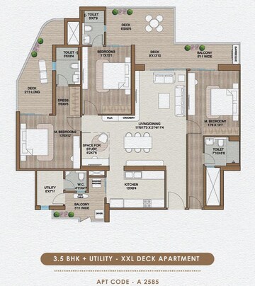 Floor Plan in 4 BHK Apartment at Smart World One DXP, Sector 113 – for Sale