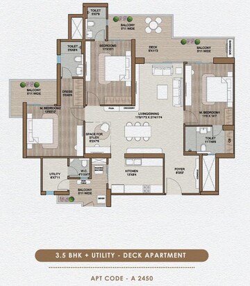 Floor Plan in 4 BHK Apartment at Smart World One DXP, Sector 113 – for Sale