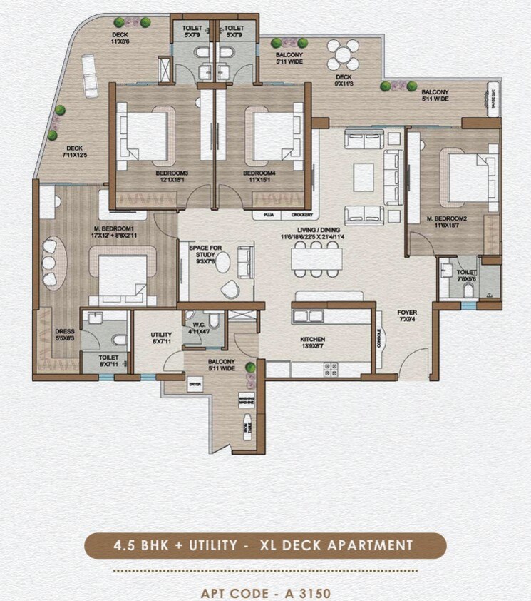 Floor Plan, smart-world-one-dxp 3.5 Bedroom 2450 Sq.Ft. Apartment In Sector 113 Gurgaon 8737703