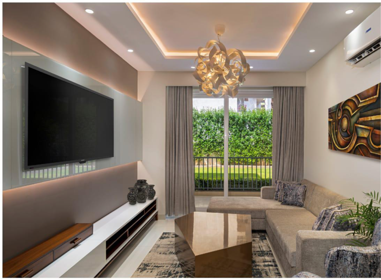 Living Room, motia-blue-ridge 3 Bedroom 1721 Sq.Ft. Apartment In Kishanpura Zirakpur 8738312
