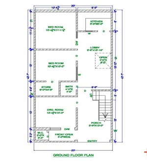 Floor Plan in 2 BHK Independent House at Turner Road – for Sale