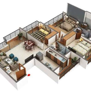 Floor Plan in 5 BHK Apartment at Juhu – for Sale