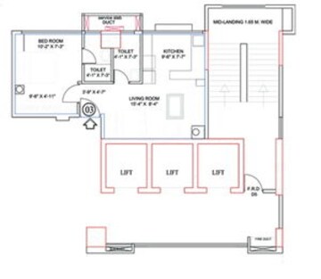 Floor Plan in  Office Space at Bhairaav Milestone, Wagle Industrial Estate – for Rent