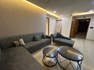 Living Room in 4 BHK Apartment at Sheth Vasant Lawns, Oswal Park – for Rent