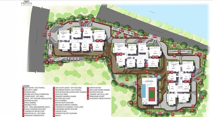 Master Plan, cybercity-trevita 3 Bedroom 3000 Sq.Ft. Apartment In Kothaguda Hyderabad 8739563