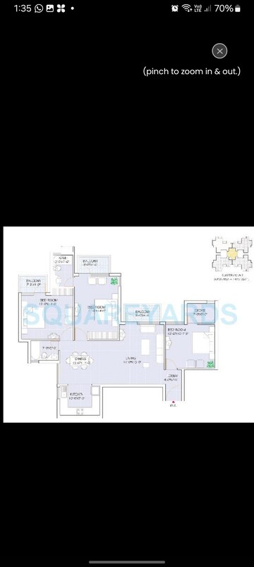 3 BHK Apartment For Sale in Omaxe Heights, Sector 86