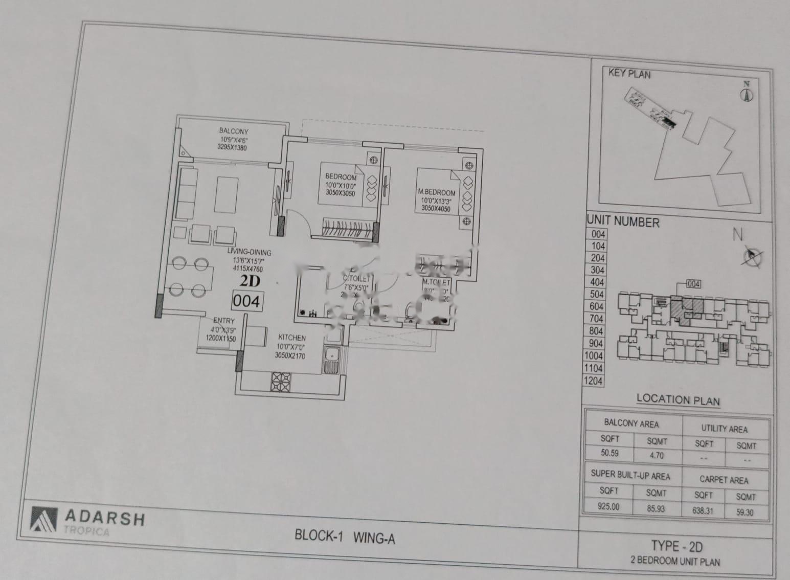 2 BHK Apartment For Sale in Adarsh Tropica
