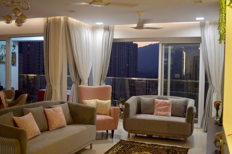 Living Room, soham-crystal-spires 3 Bedroom 1650 Sq.Ft. Apartment In Ghodbunder Road Thane 8740642