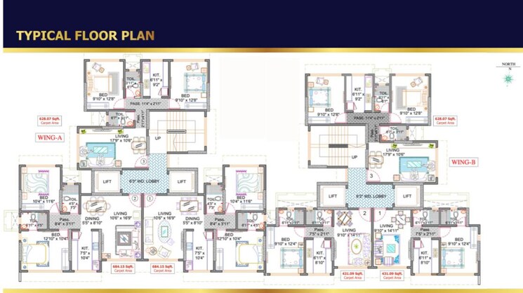 Floor Plan, malad east 2 Bedroom 685 Sq.Ft. Apartment In Malad East Mumbai 8741480