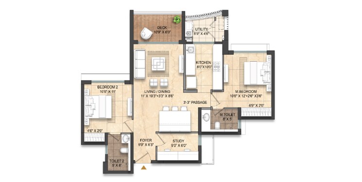 Floor Plan, lodha-divino 4 Bedroom 1565 Sq.Ft. Apartment In Matunga East Mumbai 8741525
