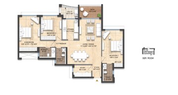 Floor Plan in 2 BHK Apartment at Lodha Divino, Matunga East – for Sale