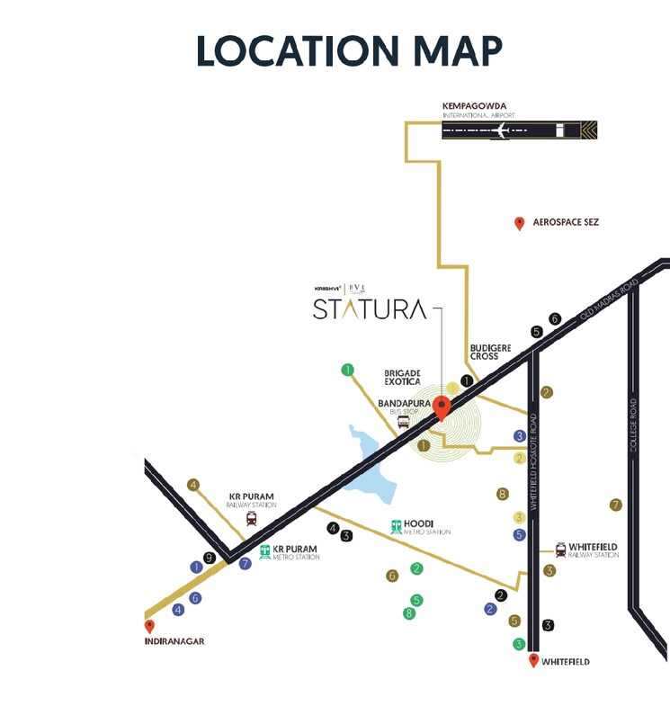 Map Location, krishvi-bvl-statura 4 Bedroom 3234 Sq.Ft. Penthouse In Whitefield Bangalore 8742116