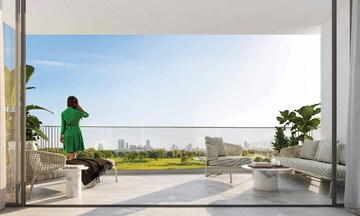 Balcony in 4 BHK Apartment at Enpar Lotus Residency, Lower Parel – for Rent