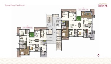 Floor Plan in 4 BHK Apartment at Jayabheri The Peaks, Narsingi – for Rent