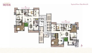 Floor Plan in 4 BHK Apartment at Jayabheri The Peaks, Narsingi – for Rent