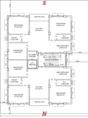 Floor Plan in 3 BHK Apartment at New Town – for Sale
