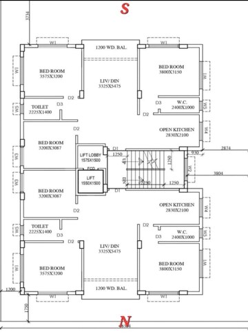 Floor Plan in 3 BHK Apartment at New Town – for Sale