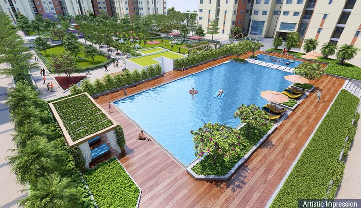 Swimming Pool, shriram-107-south-east 2 Bedroom 752 Sq.Ft. Apartment In Attibele Bangalore 8747355