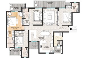 Floor Plan in 3 BHK Apartment at ATS Homekraft Sanctuary, Sector 105 – for Sale
