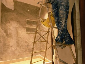 Staircase in 3 BHK Builder Floor at Shivalik Colony – for Sale