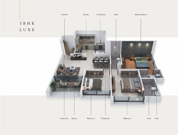 Floor Plan in 2 BHK Apartment at Mihir Amara, Wakad – for Sale