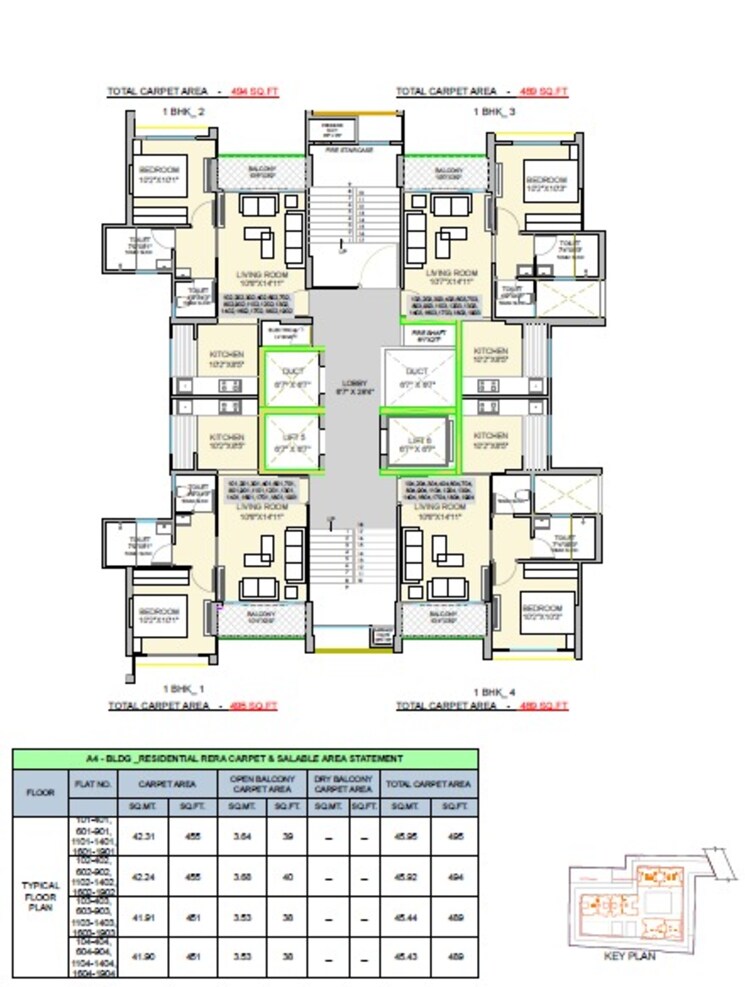 Floor Plan, mihir-amara 1 Bedroom 693 Sq.Ft. Apartment In Wakad Pune 8748206