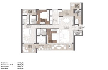Floor Plan in 4 BHK Apartment at Elan The Presidential, Sector 106 – for Sale
