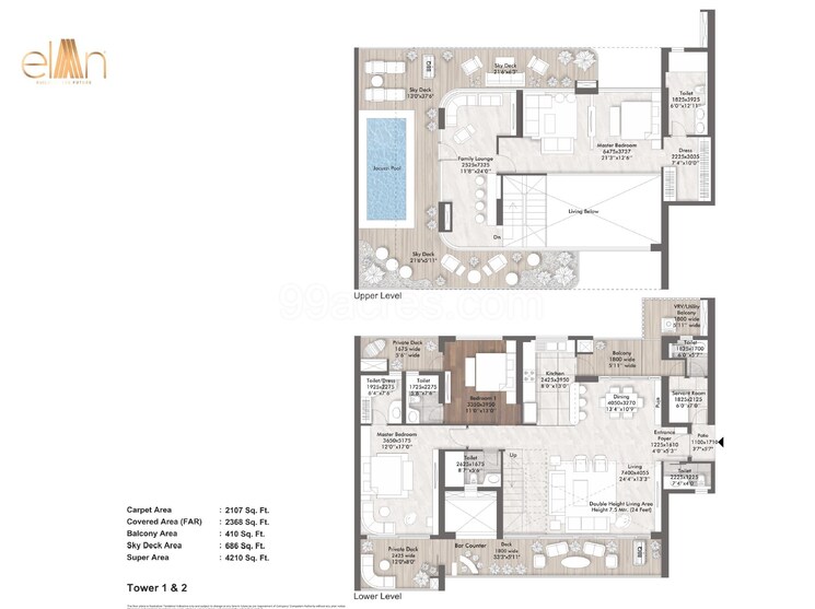 Floor Plan, elan-the-presidential 4 Bedroom 3395 Sq.Ft. Apartment In Sector 106 Gurgaon 8748428
