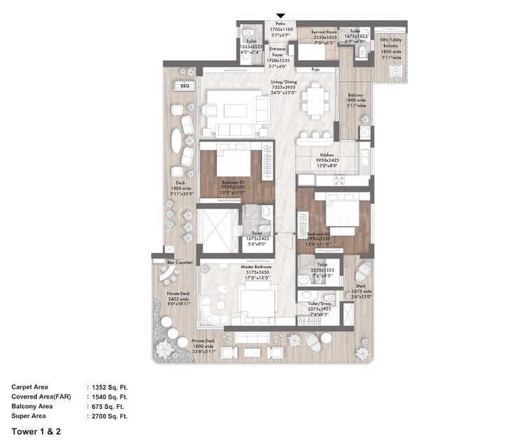 Floor Plan, elan-the-presidential 4 Bedroom 3395 Sq.Ft. Apartment In Sector 106 Gurgaon 8748440