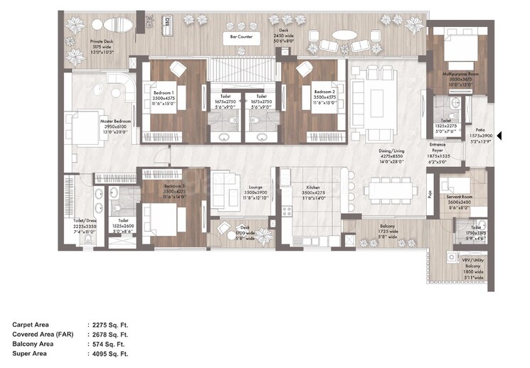 Floor Plan, elan-the-presidential 5 Bedroom 4095 Sq.Ft. Apartment In Sector 106 Gurgaon 8748454