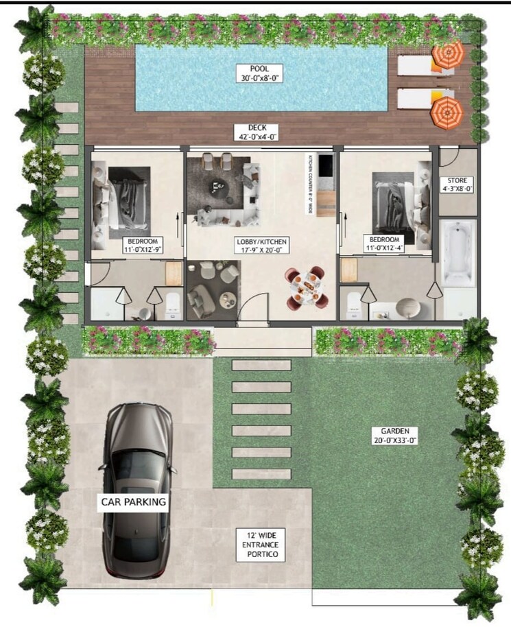 Floor Plan, bisalpur road 2 Bedroom 400 Sq.Yd. Villa In Bisalpur Road Bareilly 8750536