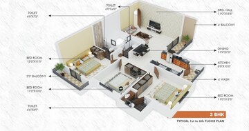 Master Bedroom in 3 BHK Apartment at Friends Colony – for Sale