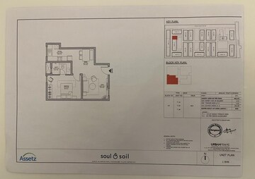 Floor Plan in 1 BHK Apartment at Assetz Soul And Soil, Chikkagubbi Village – for Sale