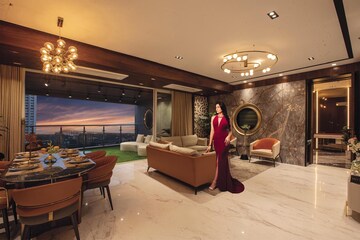Living Room in 3 BHK Apartment at Ruparel Jewel, Parel – for Sale
