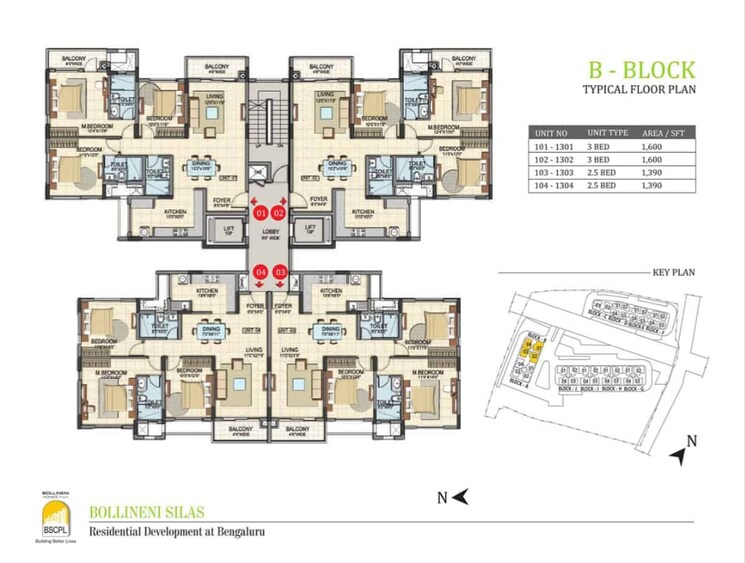 Floor Plan, sadaramangala 3 Bedroom 1600 Sq.Ft. Apartment In Sadaramangala Bangalore 8752984