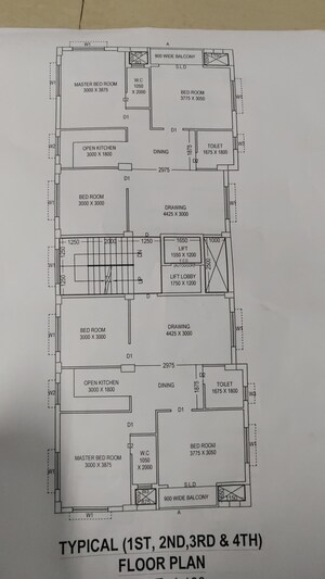 Floor Plan in 6+ BHK Apartment at New Town – for Sale