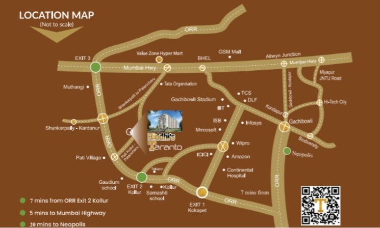 Map Location, kollur 2.5 Bedroom 1378 Sq.Ft. Apartment In Kollur Hyderabad 8753207