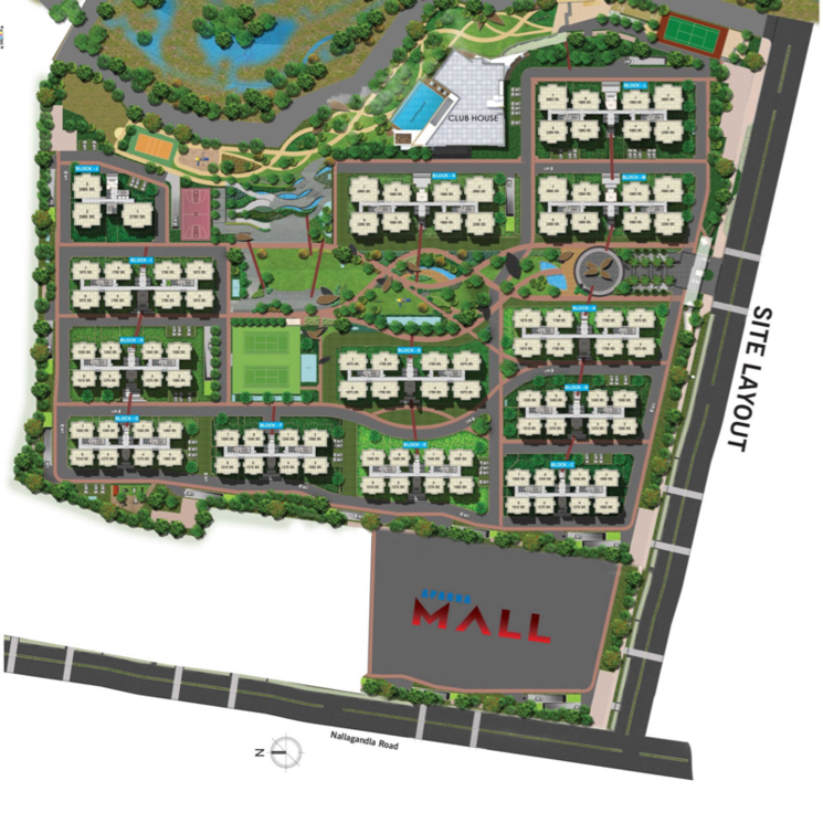 Master Plan, aparna-sarovar-zenith 4 Bedroom 2700 Sq.Ft. Apartment In Nallagandla Hyderabad 8754550