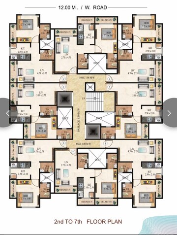 Floor Plan in 1 BHK Apartment at Shree Morivali Richmand Park, Ambernath East – for Sale