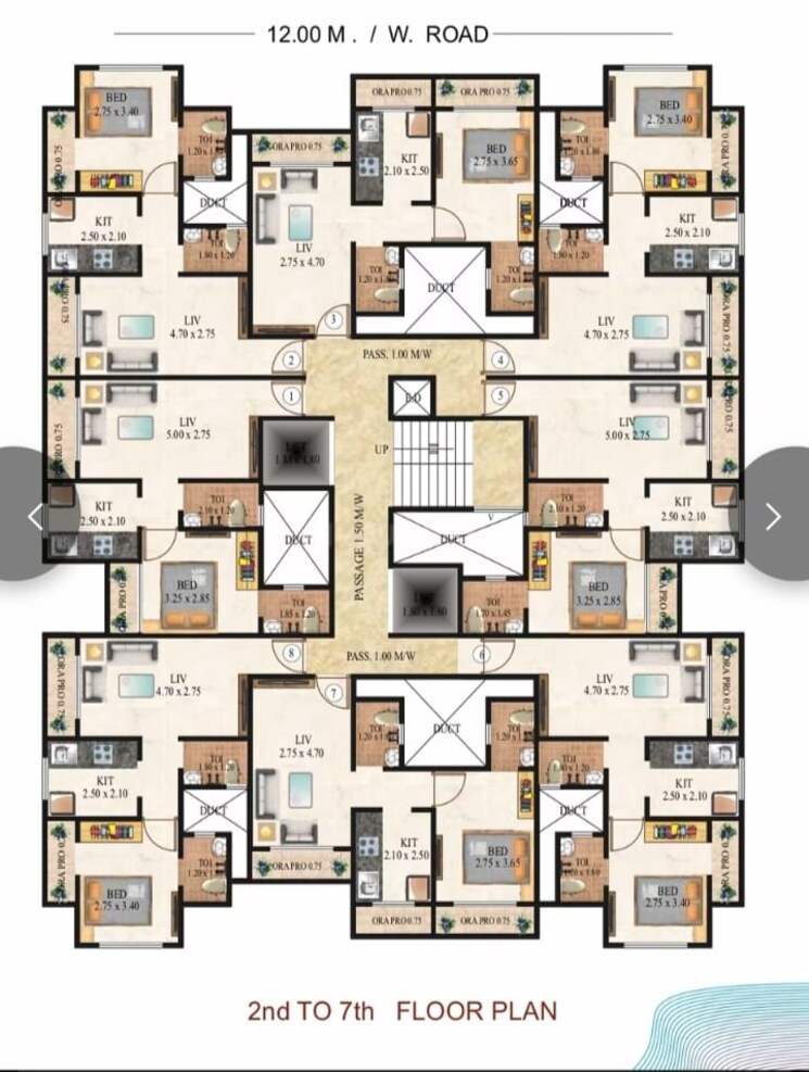 Floor Plan, shree-morivali-richmand-park 1 Bedroom 670 Sq.Ft. Apartment In Ambernath East Thane 8755439