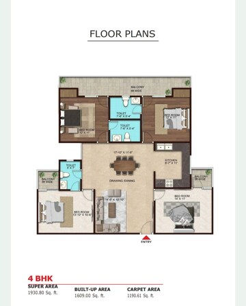 Floor Plan in 2 BHK Apartment at Nh 24 – for Sale