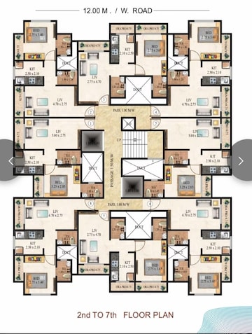 Floor Plan in 2 BHK Apartment at Shree Morivali Richmand Park, Ambernath East – for Sale