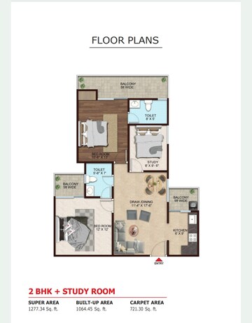Floor Plan in 2 BHK Apartment at Nh 24 – for Sale