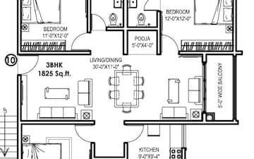 3 BHK Apartment For Sale in SMR Vinay Iconia Hyderabad, Kondapur