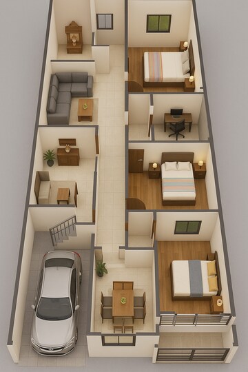 Floor Plan in 4 BHK Independent House at Premnagar – for Sale