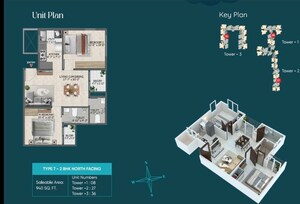 Floor Plan in 3 BHK Apartment at Sowparnika Rhythm Of Rain, Whitefield – for Sale