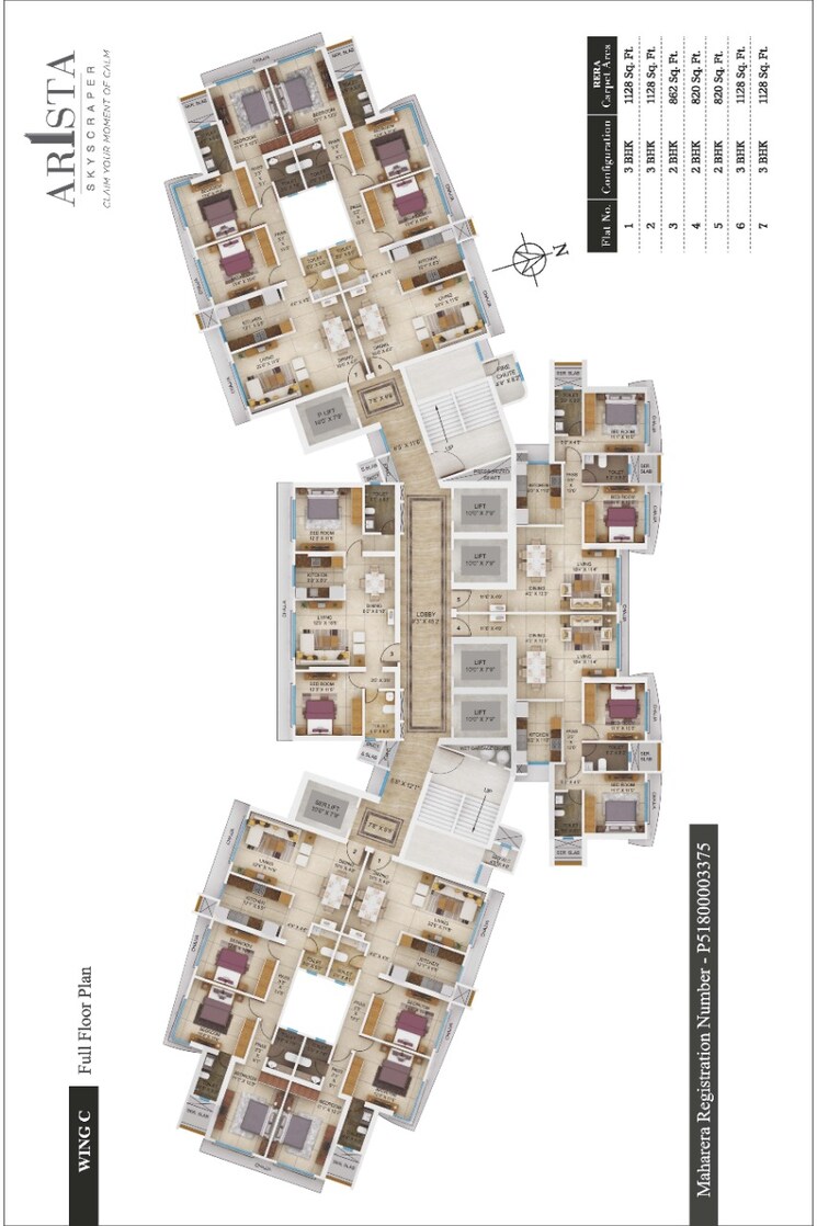 Master Plan, sahajanand-arista 2 Bedroom 820 Sq.Ft. Apartment In Goregaon West Mumbai 8759497
