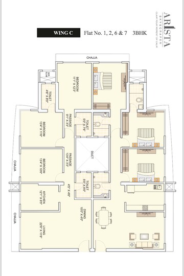 Floor Plan in 3 BHK Apartment at Sahajanand Arista, Goregaon West – for Sale