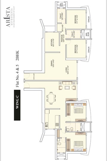 Floor Plan in 3 BHK Apartment at Sahajanand Arista, Goregaon West – for Sale